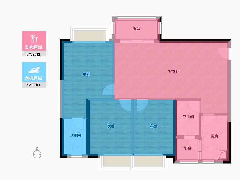 广东省-广州市-冼村复建房三期-89.45-户型库-动静分区