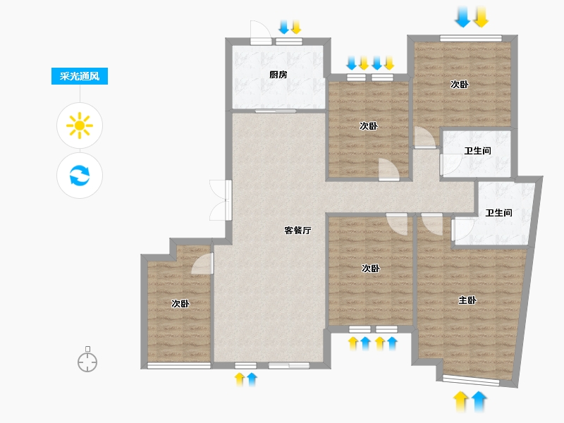 四川省-成都市-首创爱这城-123.10-户型库-采光通风