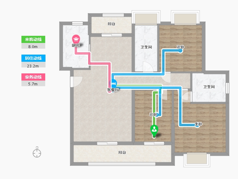 湖北省-武汉市-清和苑-103.20-户型库-动静线