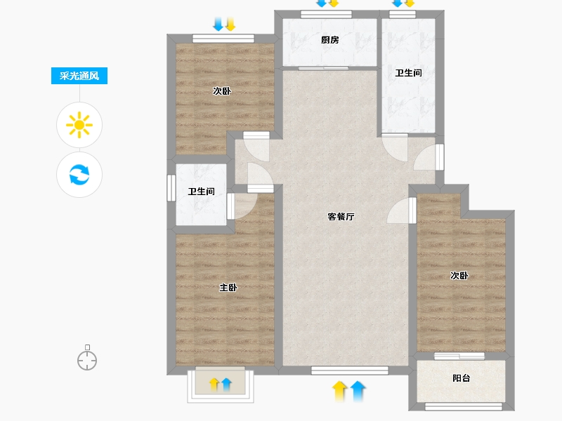 河北省-沧州市-信合阳光名城-99.02-户型库-采光通风