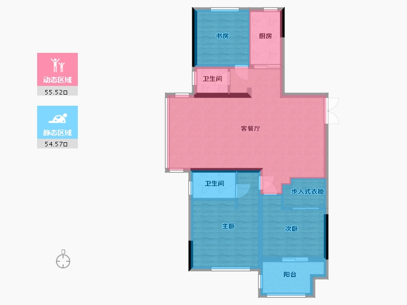 江苏省-镇江市-金鼎城市花园-109.60-户型库-动静分区