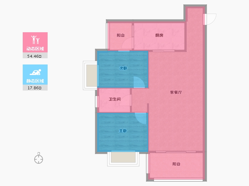 广东省-广州市-万科天河御品-61.85-户型库-动静分区