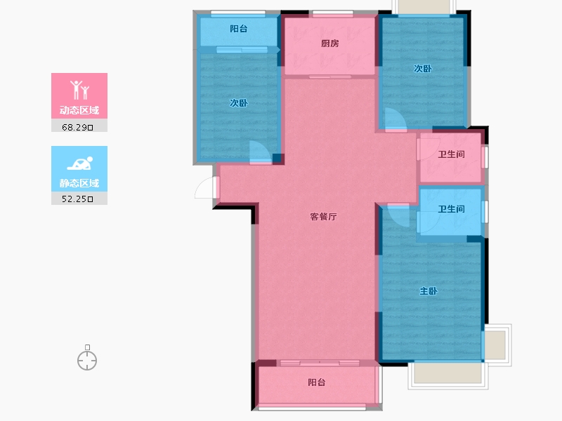 河南省-驻马店市-融安滨江府-108.40-户型库-动静分区