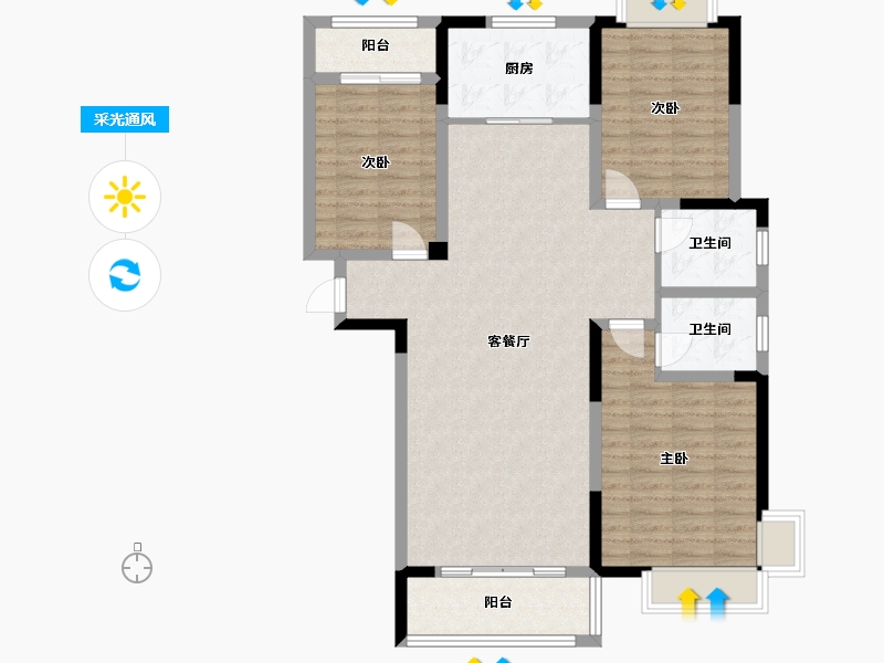 河南省-驻马店市-融安滨江府-108.40-户型库-采光通风