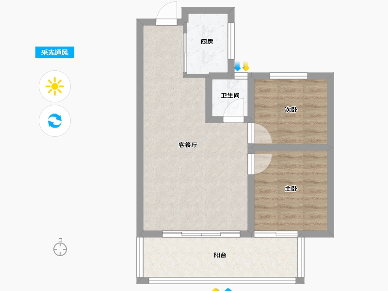 广西壮族自治区-南宁市-建发和玺-53.60-户型库-采光通风