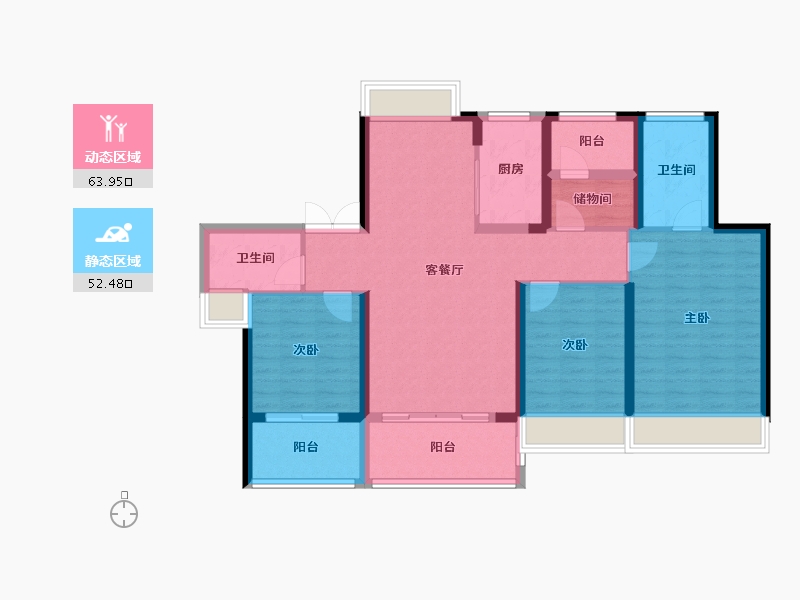 广东省-佛山市-电建地产洺悦半岛-105.00-户型库-动静分区