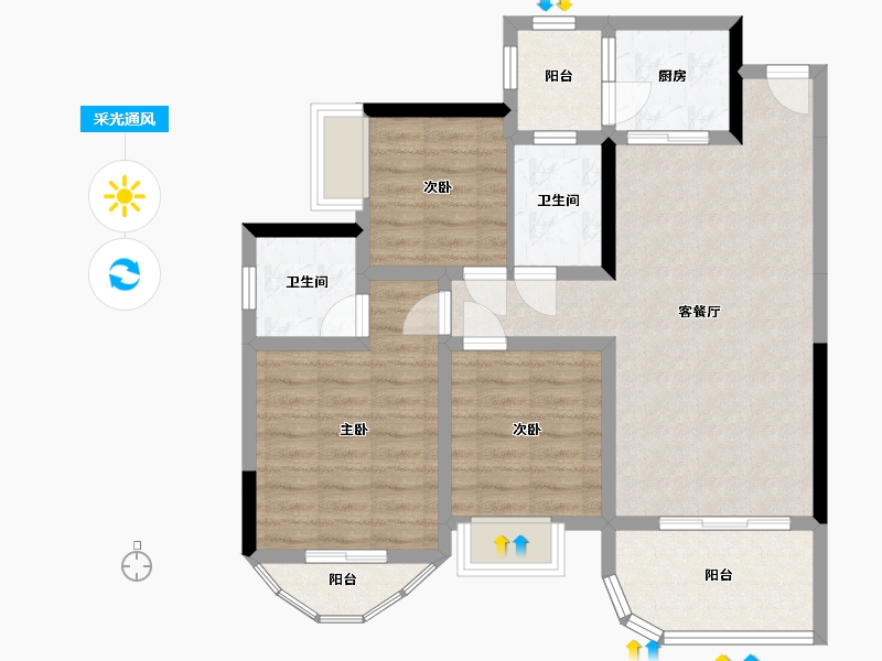 四川省-宜宾市-翡翠一号-99.00-户型库-采光通风