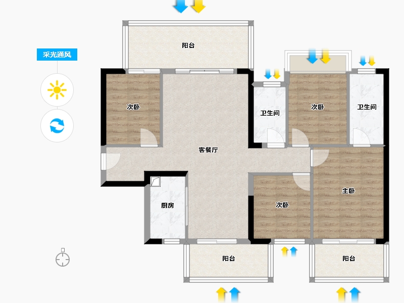 广西壮族自治区-南宁市-未来悦-102.40-户型库-采光通风