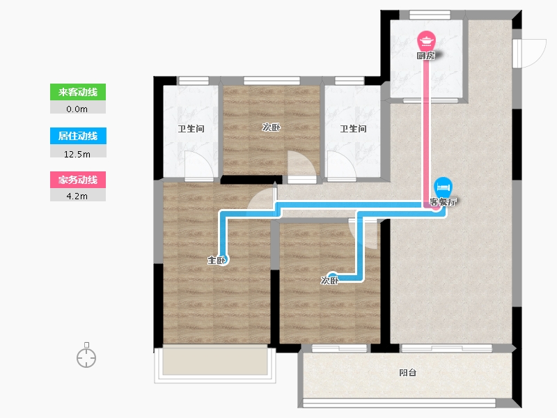 浙江省-绍兴市-云樾府-89.00-户型库-动静线