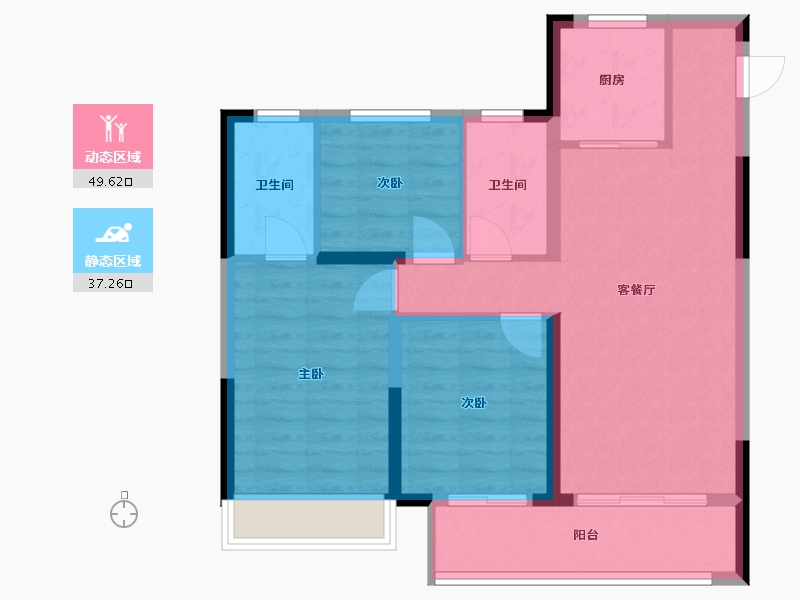 浙江省-绍兴市-云樾府-89.00-户型库-动静分区