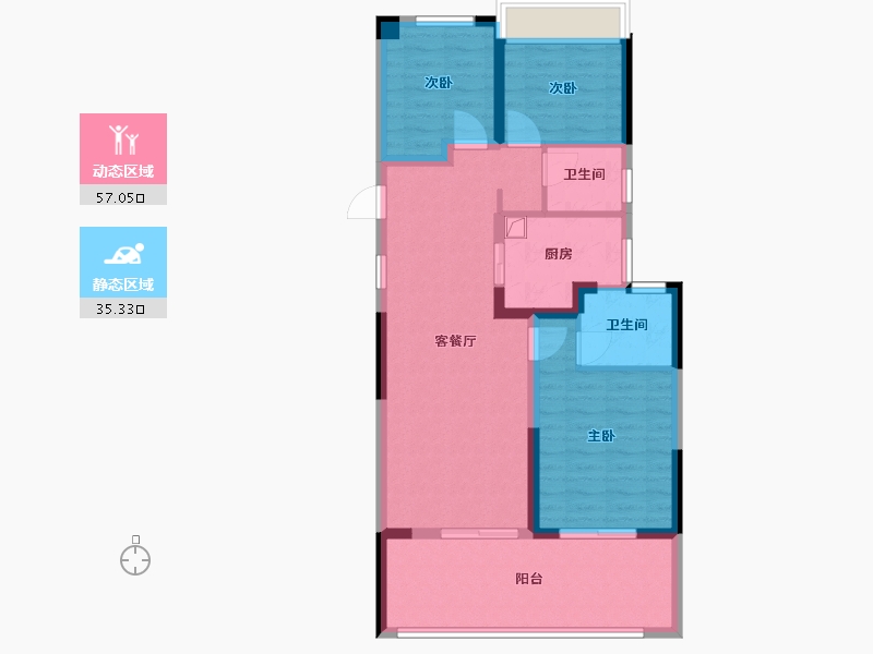 浙江省-杭州市-湖山壹品苑-71.20-户型库-动静分区