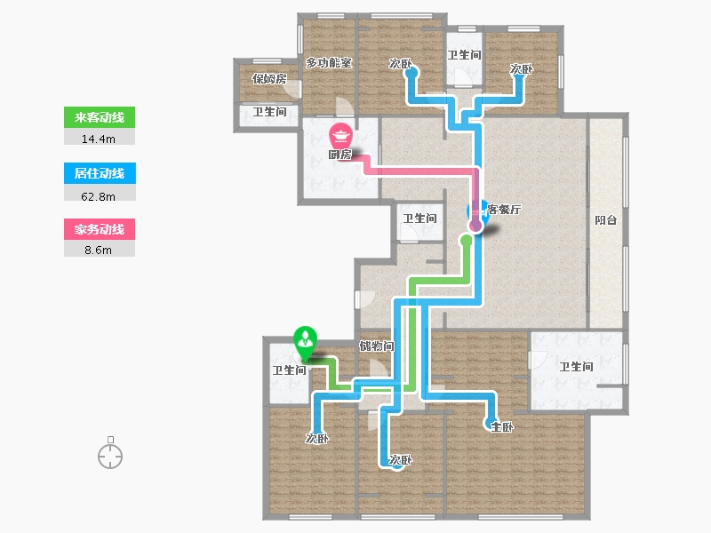 浙江省-杭州市-远洋大河宸章-263.70-户型库-动静线