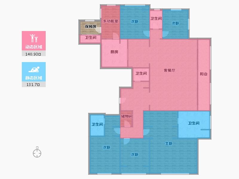 浙江省-杭州市-远洋大河宸章-263.70-户型库-动静分区