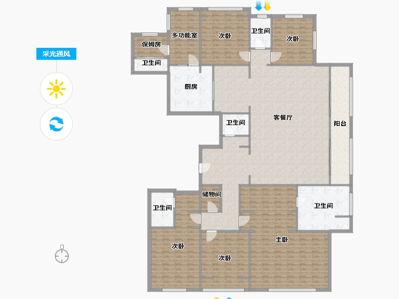 浙江省-杭州市-远洋大河宸章-263.70-户型库-采光通风