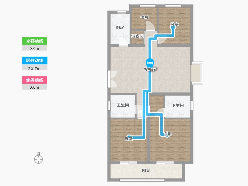 浙江省-温州市-西泰佳苑-104.00-户型库-动静线