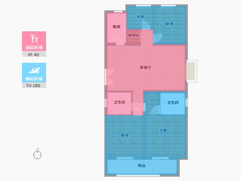 浙江省-温州市-西泰佳苑-104.00-户型库-动静分区