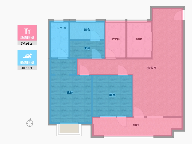 山东省-青岛市-兴华悦府-88.48-户型库-动静分区