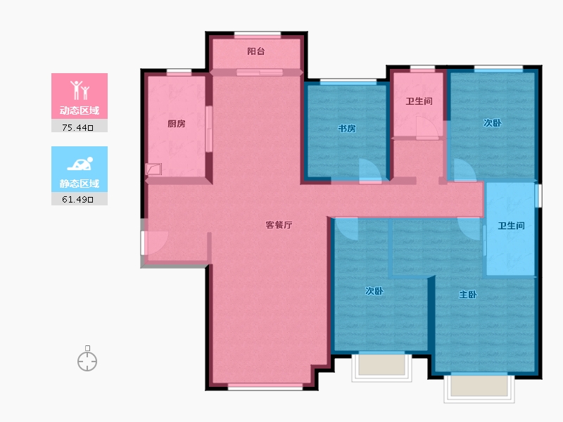 甘肃省-兰州市-华润置地誉澜山-122.40-户型库-动静分区