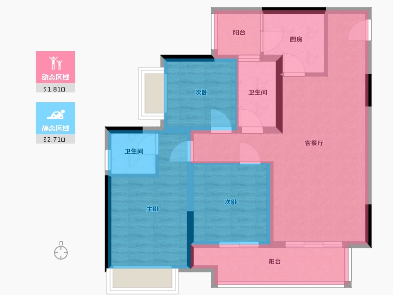 重庆-重庆市-四季丰泰-77.74-户型库-动静分区