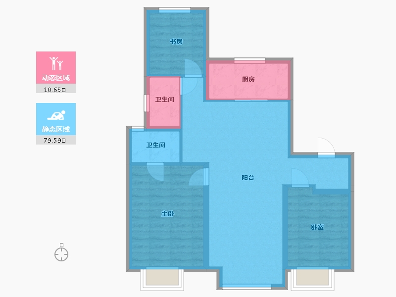 山西省-太原市-中海寰宇时代-92.00-户型库-动静分区