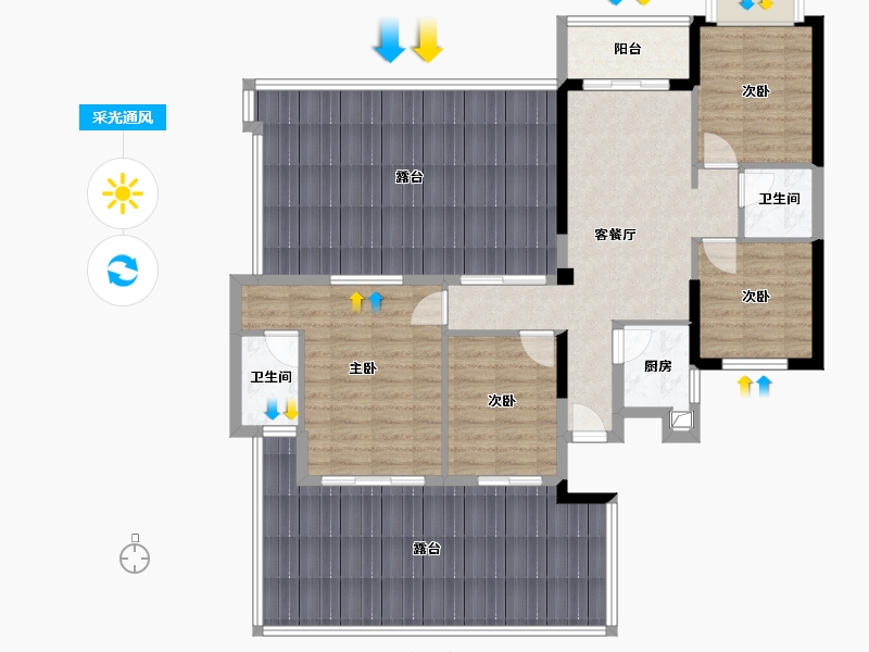 福建省-漳州市-龙江新苑-100.00-户型库-采光通风