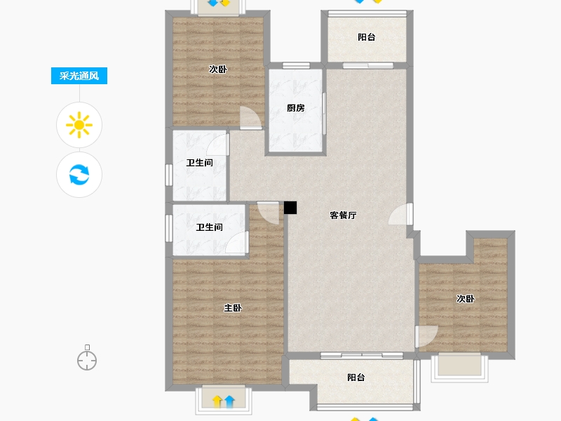 福建省-泉州市-南洋壹号-120.00-户型库-采光通风