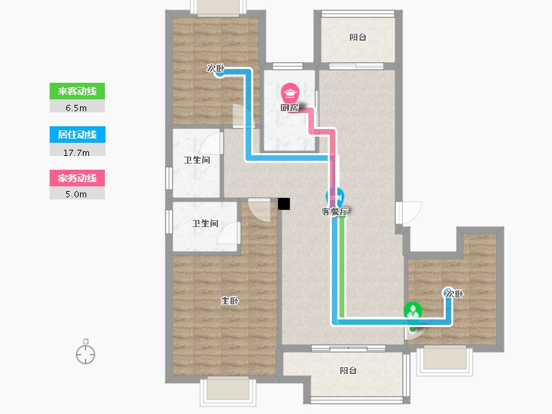 福建省-泉州市-南洋壹号-105.00-户型库-动静线