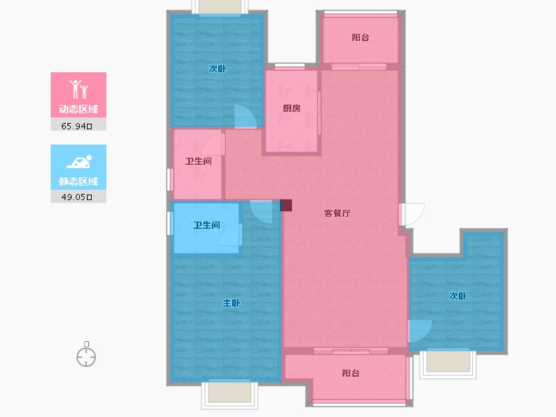 福建省-泉州市-南洋壹号-105.00-户型库-动静分区