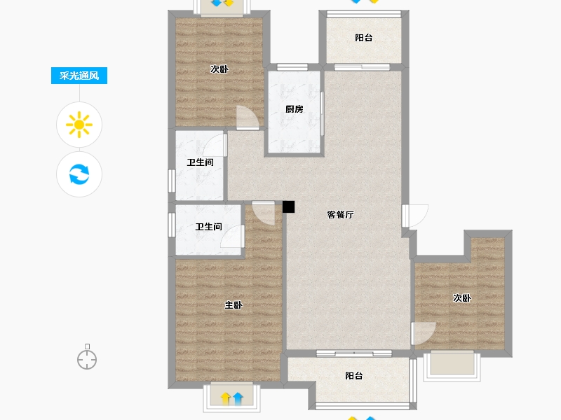 福建省-泉州市-南洋壹号-105.00-户型库-采光通风