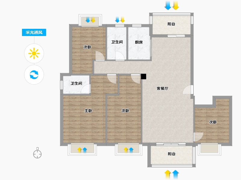 福建省-泉州市-南洋壹号-120.00-户型库-采光通风