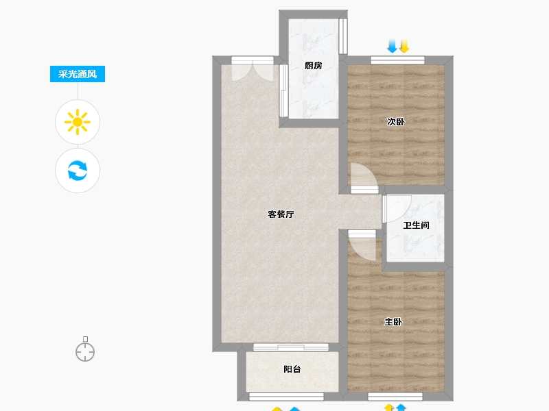 河北省-石家庄市-熙悦府-65.64-户型库-采光通风