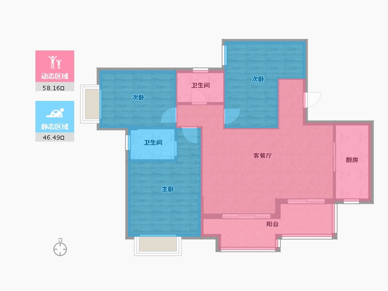 福建省-泉州市-南洋壹号-95.00-户型库-动静分区