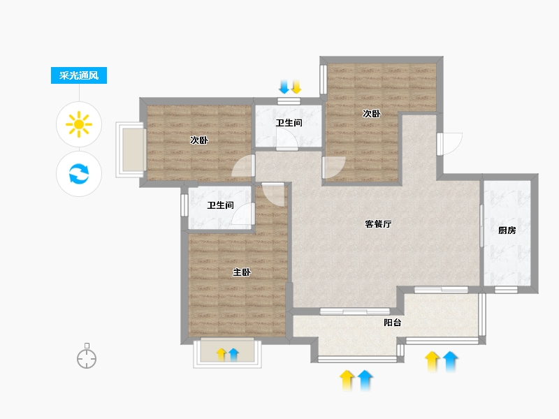 福建省-泉州市-南洋壹号-95.00-户型库-采光通风