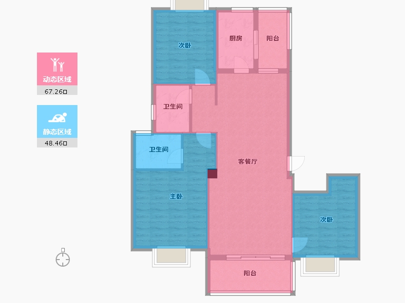 福建省-泉州市-南洋壹号-105.00-户型库-动静分区