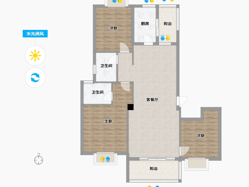 福建省-泉州市-南洋壹号-105.00-户型库-采光通风