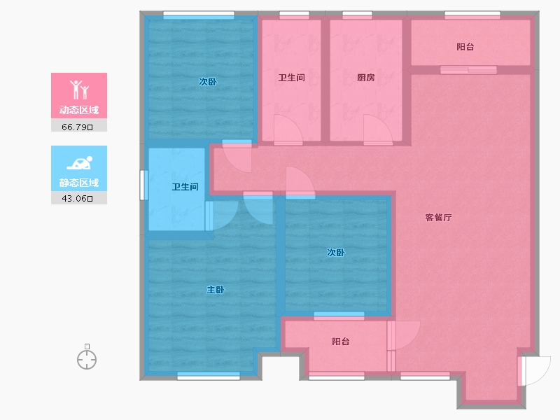 河南省-郑州市-正弘新悦-96.80-户型库-动静分区