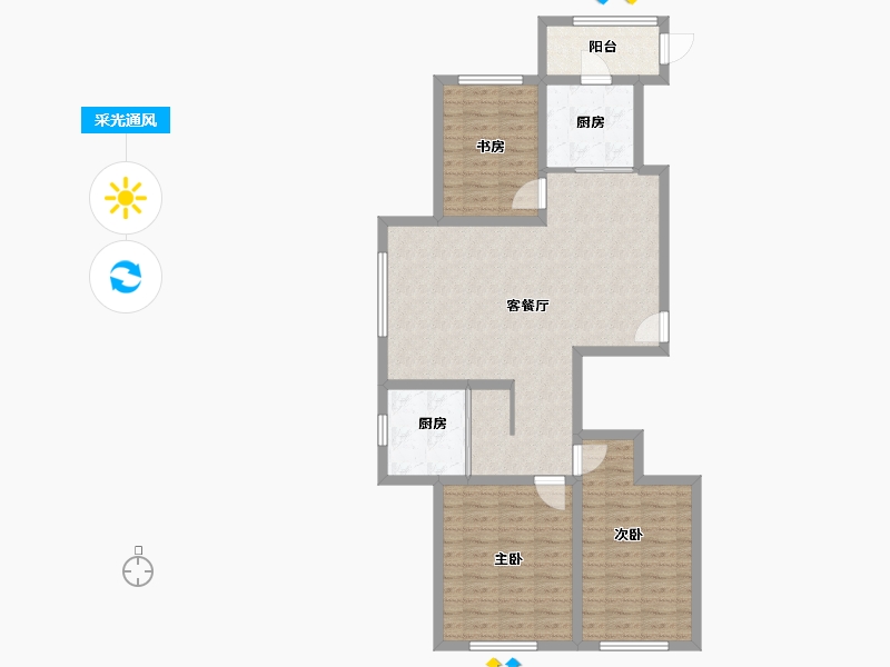 辽宁省-锦州市-金城御澜山-96.00-户型库-采光通风