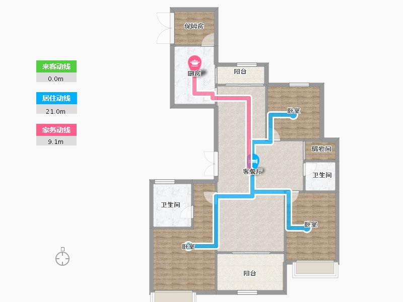 浙江省-金华市-久府和园-121.03-户型库-动静线