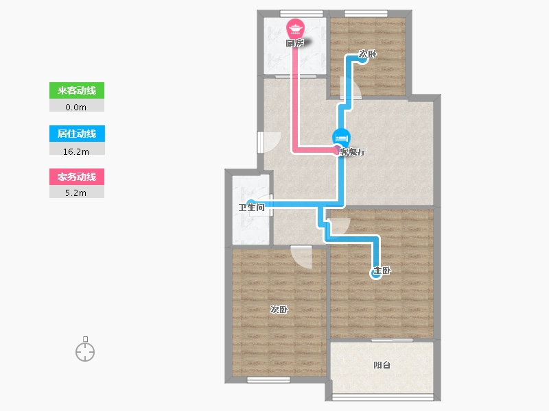 江苏省-无锡市-新桥花园-84.09-户型库-动静线