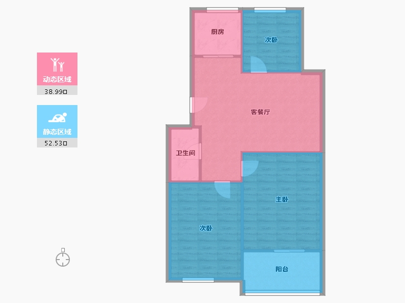 江苏省-无锡市-新桥花园-84.09-户型库-动静分区