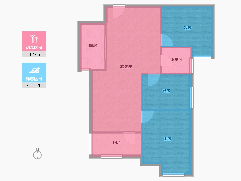 湖北省-武汉市-金地悦江时代骊湾-68.56-户型库-动静分区