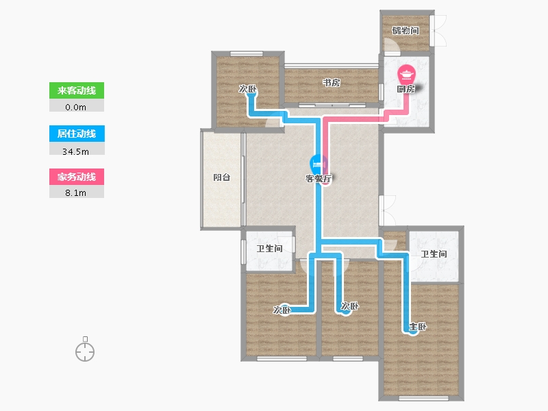 浙江省-金华市-久府和园-141.90-户型库-动静线