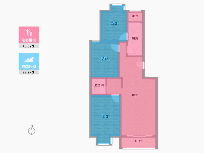 北京-北京市-清岚花园-69.42-户型库-动静分区