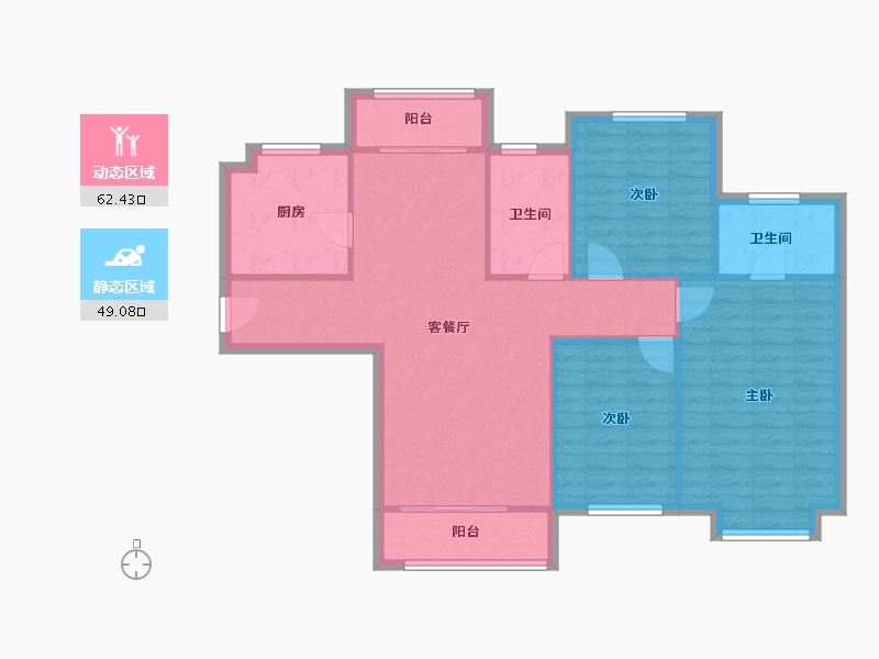 陕西省-咸阳市-金科世界城-102.00-户型库-动静分区