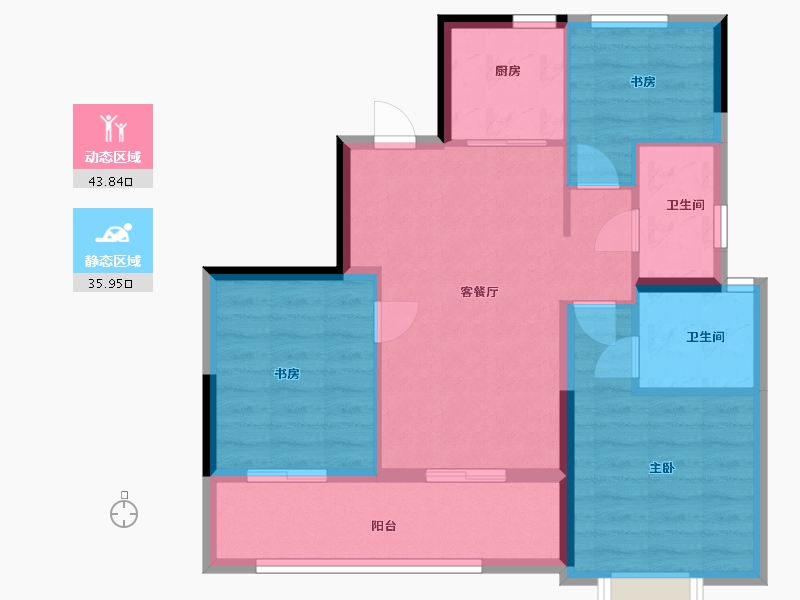 浙江省-温州市-融信中梁荣望-71.20-户型库-动静分区