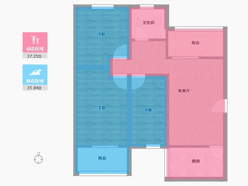 福建省-厦门市-金鸡亭花园小区-64.10-户型库-动静分区