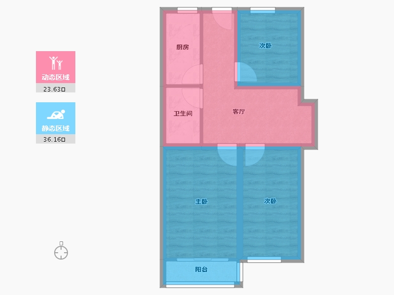 北京-北京市-青塔蔚园-52.22-户型库-动静分区