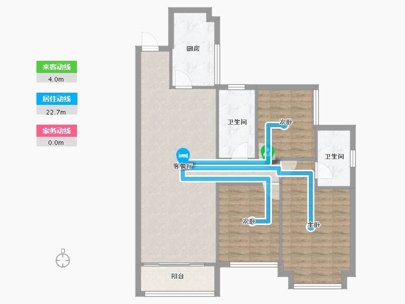 陕西省-咸阳市-金科世界城-90.00-户型库-动静线