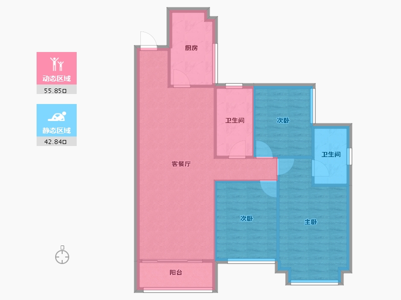 陕西省-咸阳市-金科世界城-90.00-户型库-动静分区