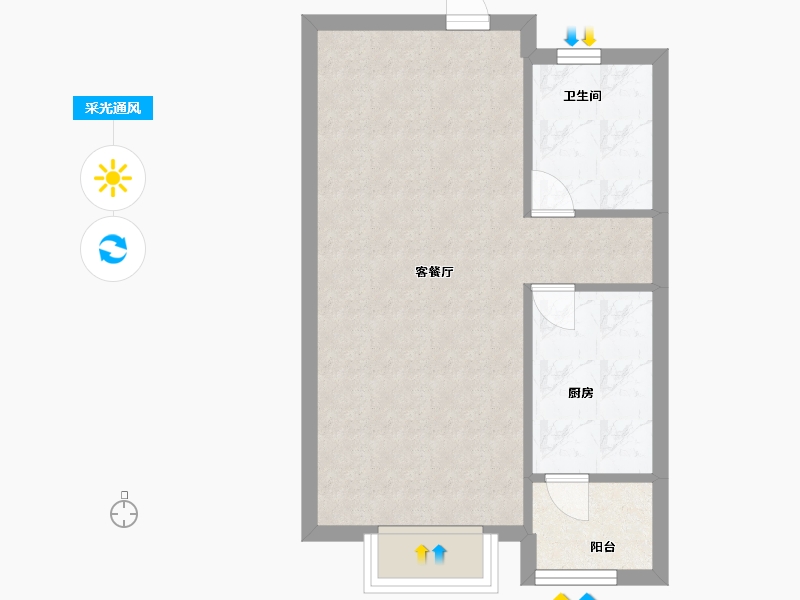 北京-北京市-云泽嘉苑-42.59-户型库-采光通风